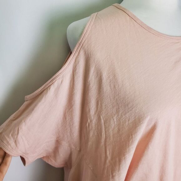 NWT AllSaints Casual T-Shirt Dusk Pink Cold Shoulder Size Medium - Picture 4 of 9
